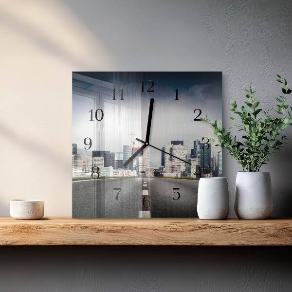 Reloj de vidrio Ciudad de la carretera