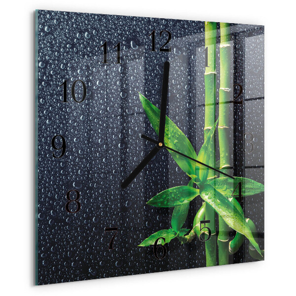 Reloj de vidrio Gotas y bambú