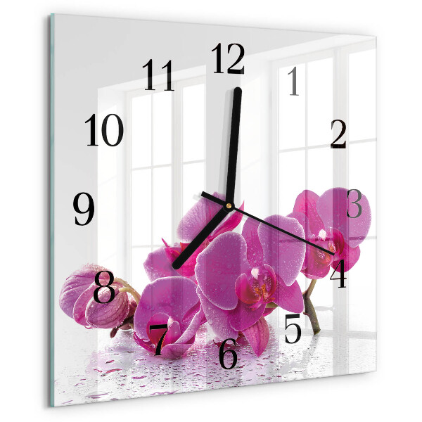 Reloj de vidrio Orquídea