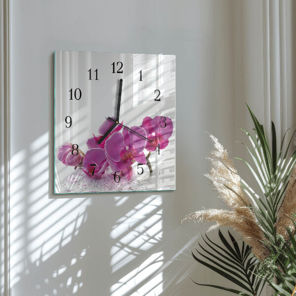 Reloj de vidrio Orquídea