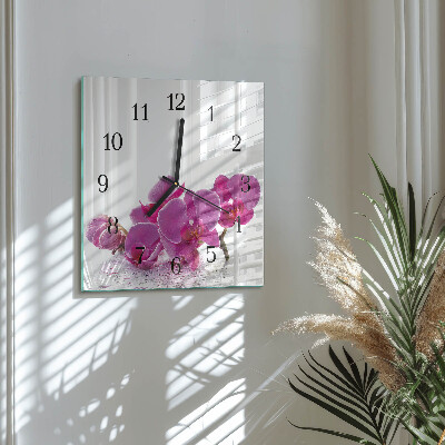 Reloj de vidrio Orquídea