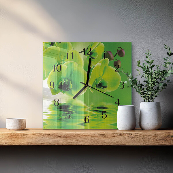 Reloj de vidrio Orquídea