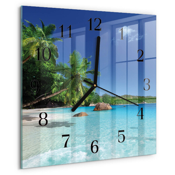 Reloj de vidrio Palmeras de la isla