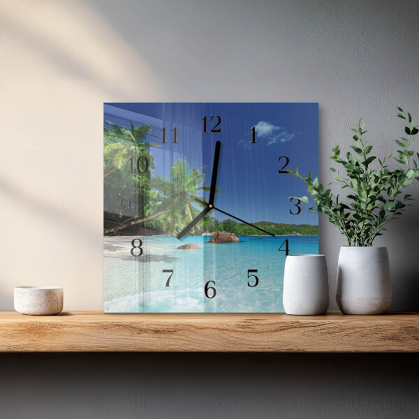 Reloj de vidrio Palmeras de la isla