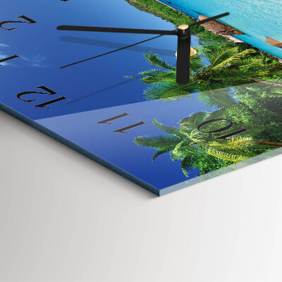 Reloj de vidrio Palmeras de la isla