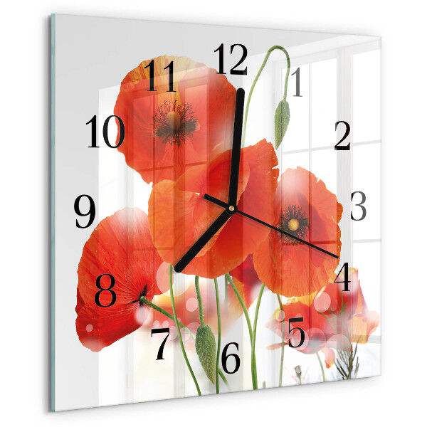 Reloj de vidrio Amapolas