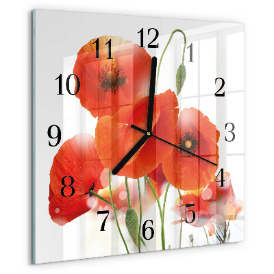 Reloj de vidrio Amapolas