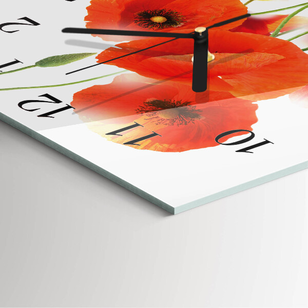 Reloj de vidrio Amapolas