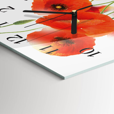 Reloj de vidrio Amapolas