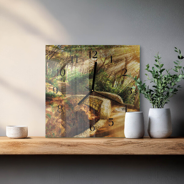 Reloj de vidrio Puente del bosque