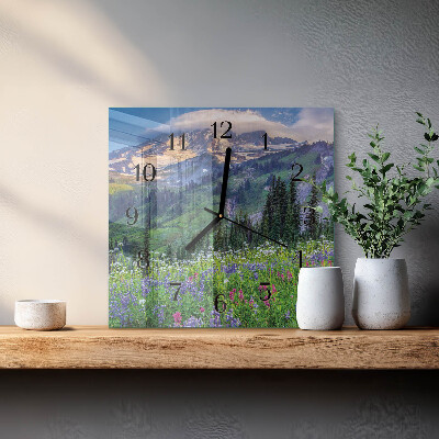 Reloj de vidrio Montaña de la pradera