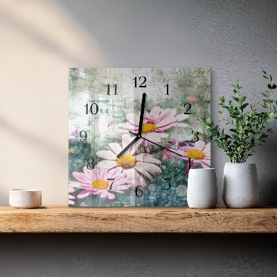 Reloj de vidrio Flores