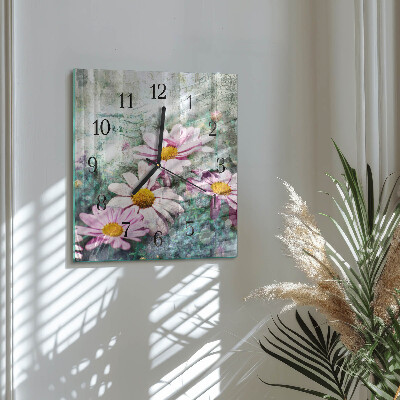 Reloj de vidrio Flores
