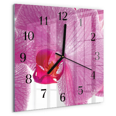 Reloj de vidrio Orquídea
