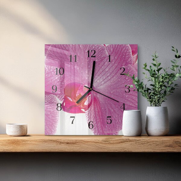 Reloj de vidrio Orquídea