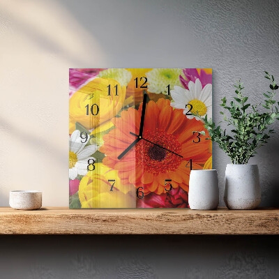 Reloj de vidrio Flores