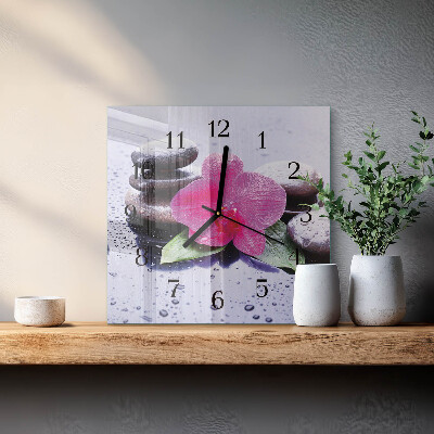Reloj de vidrio Orquídea