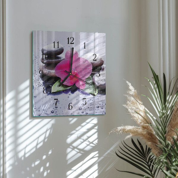 Reloj de vidrio Orquídea