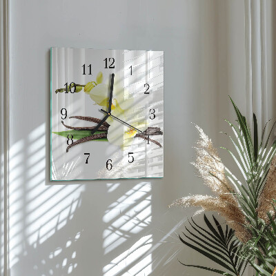 Reloj de vidrio Orquídea de vainilla