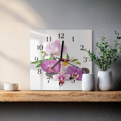 Reloj de vidrio Orquídea