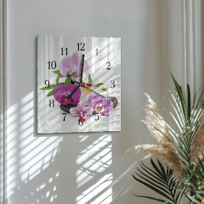 Reloj de vidrio Orquídea