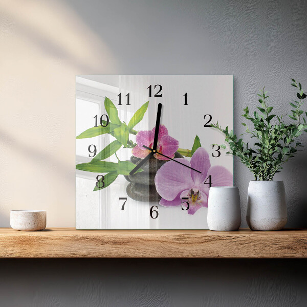 Reloj de vidrio Orquídea