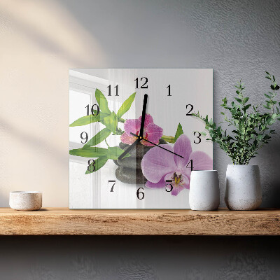 Reloj de vidrio Orquídea
