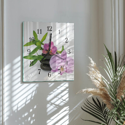 Reloj de vidrio Orquídea