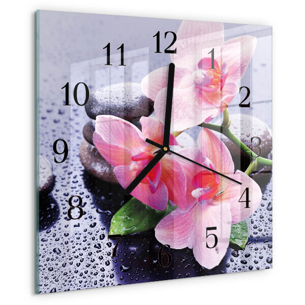 Reloj de vidrio Orquídea