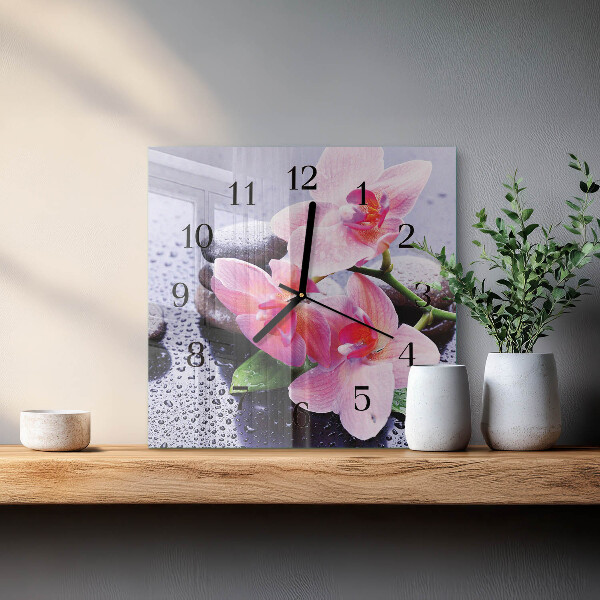 Reloj de vidrio Orquídea