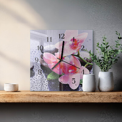 Reloj de vidrio Orquídea