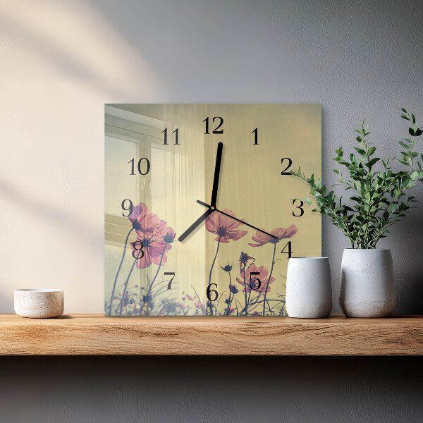 Reloj de vidrio Flores
