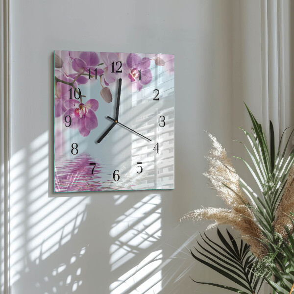 Reloj de vidrio Orquídea