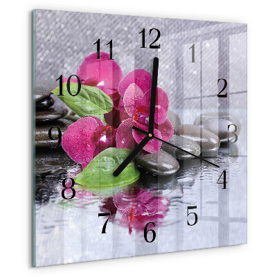 Reloj de vidrio Orquídea