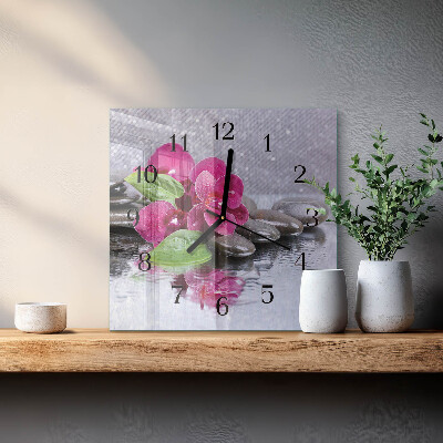 Reloj de vidrio Orquídea