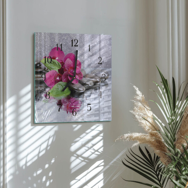 Reloj de vidrio Orquídea