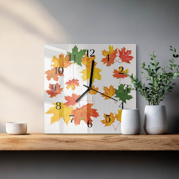 Reloj de vidrio Hojas