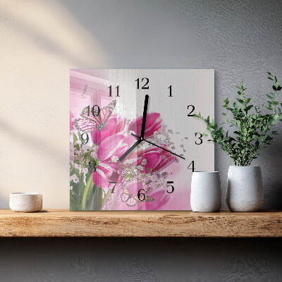 Reloj de vidrio Mariposa