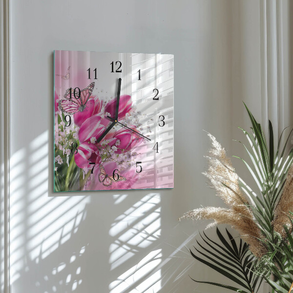 Reloj de vidrio Mariposa