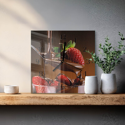 Reloj de vidrio Fresas con chocolate