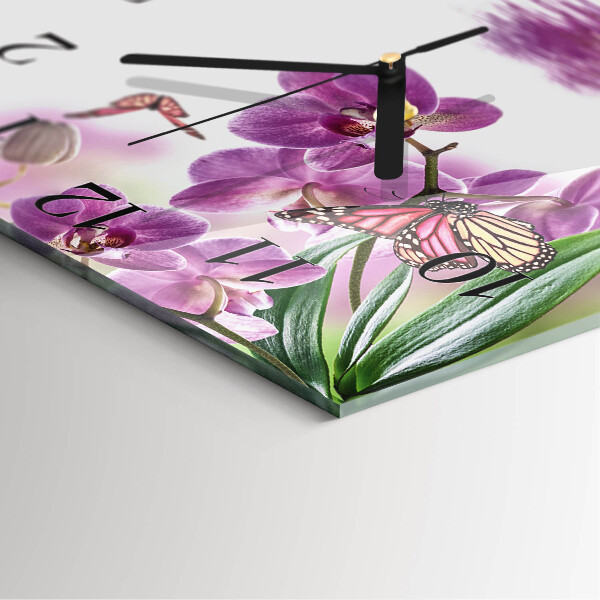Reloj de vidrio mariposas
