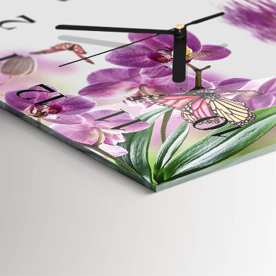 Reloj de vidrio mariposas