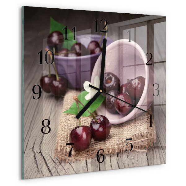 Reloj de vidrio Cerezas de Borgoña