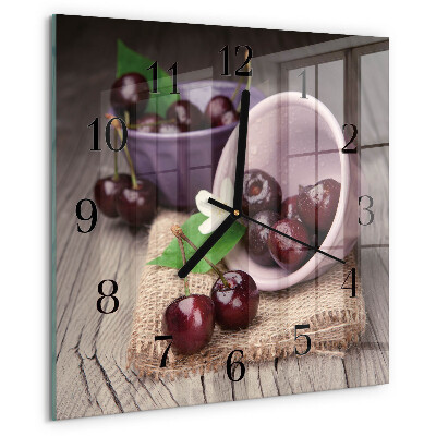 Reloj de vidrio Cerezas de Borgoña