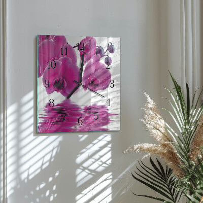 Reloj de vidrio Orquídea