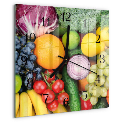 Reloj de vidrio Frutas y verduras