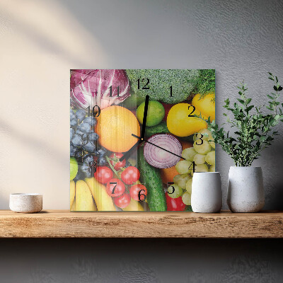 Reloj de vidrio Frutas y verduras