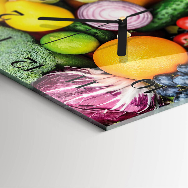 Reloj de vidrio Frutas y verduras