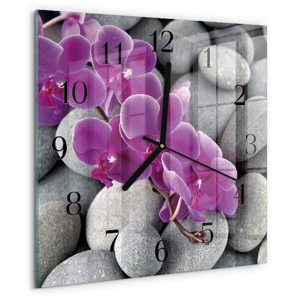 Reloj de vidrio Piedras de orquídeas