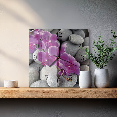 Reloj de vidrio Piedras de orquídeas
